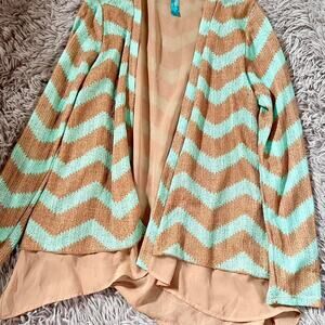 Teal Chrevon Y2K Nostalgia 2000s Fairycore Preppy Indie pop punk Cardigan